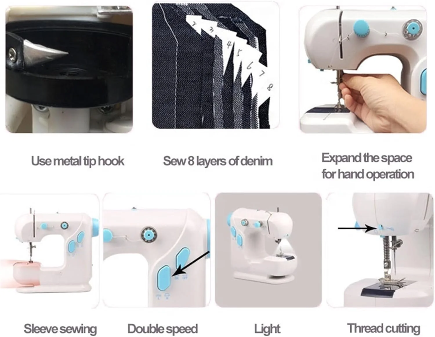 چرخ خیاطی، چرخ خیاطی های چند منظوره خانگی مینی اتوماتیک قابل حمل برقی، خیاطی آسان چرخ خیاطی، چرخ خیاطی های چند منظوره خانگی مینی اتوماتیک قابل حمل برقی، خیاطی آسان