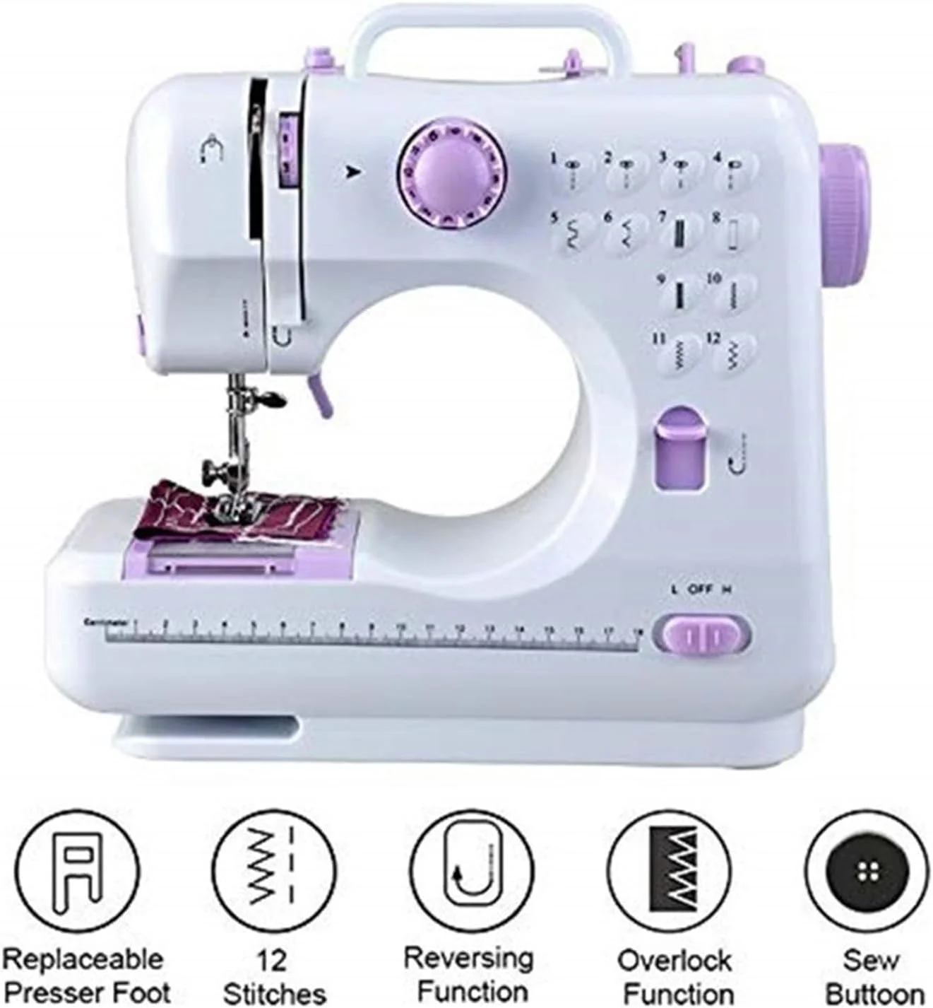 چرخ خیاطی، چرخ خیاطی چند منظوره برقی خانگی با قابلیت دوخت ضخیم، پدال دار و دارای 12 نوع دوخت داخلی استاندارد، خیاطی آسان چرخ خیاطی، چرخ خیاطی چند منظوره برقی خانگی با قابلیت دوخت ضخیم، پدال دار و دارای 12 نوع دوخت داخلی استاندارد، خیاطی آسان