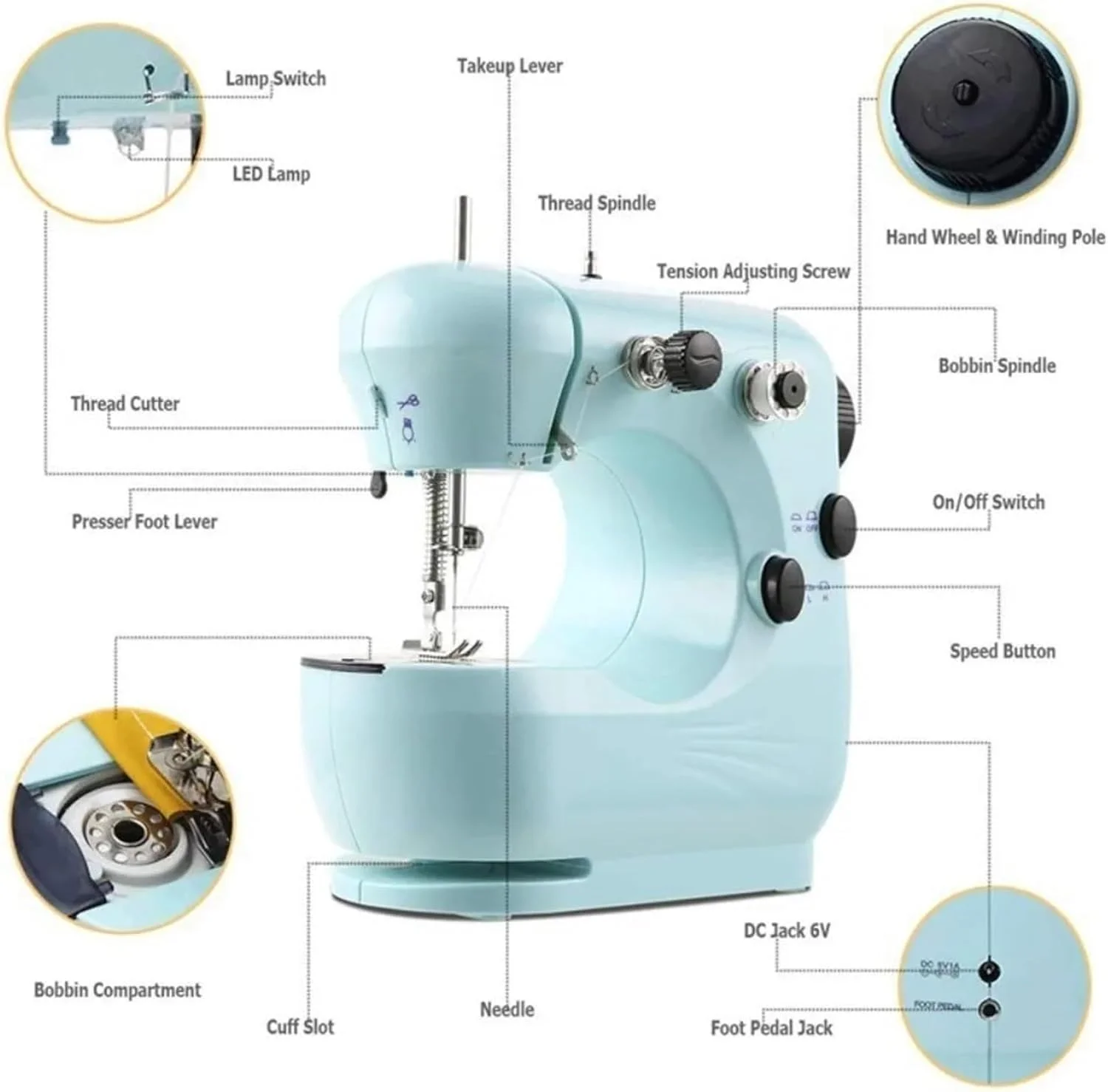 چرخ خیاطی، چرخ خیاطی برقی قابل حمل چراغ شب خانگی پدال پایی مستقیم چند منظوره کیت چرخ خیاطی، خیاطی آسان چرخ خیاطی، چرخ خیاطی برقی قابل حمل چراغ شب خانگی پدال پایی مستقیم چند منظوره کیت چرخ خیاطی، خیاطی آسان