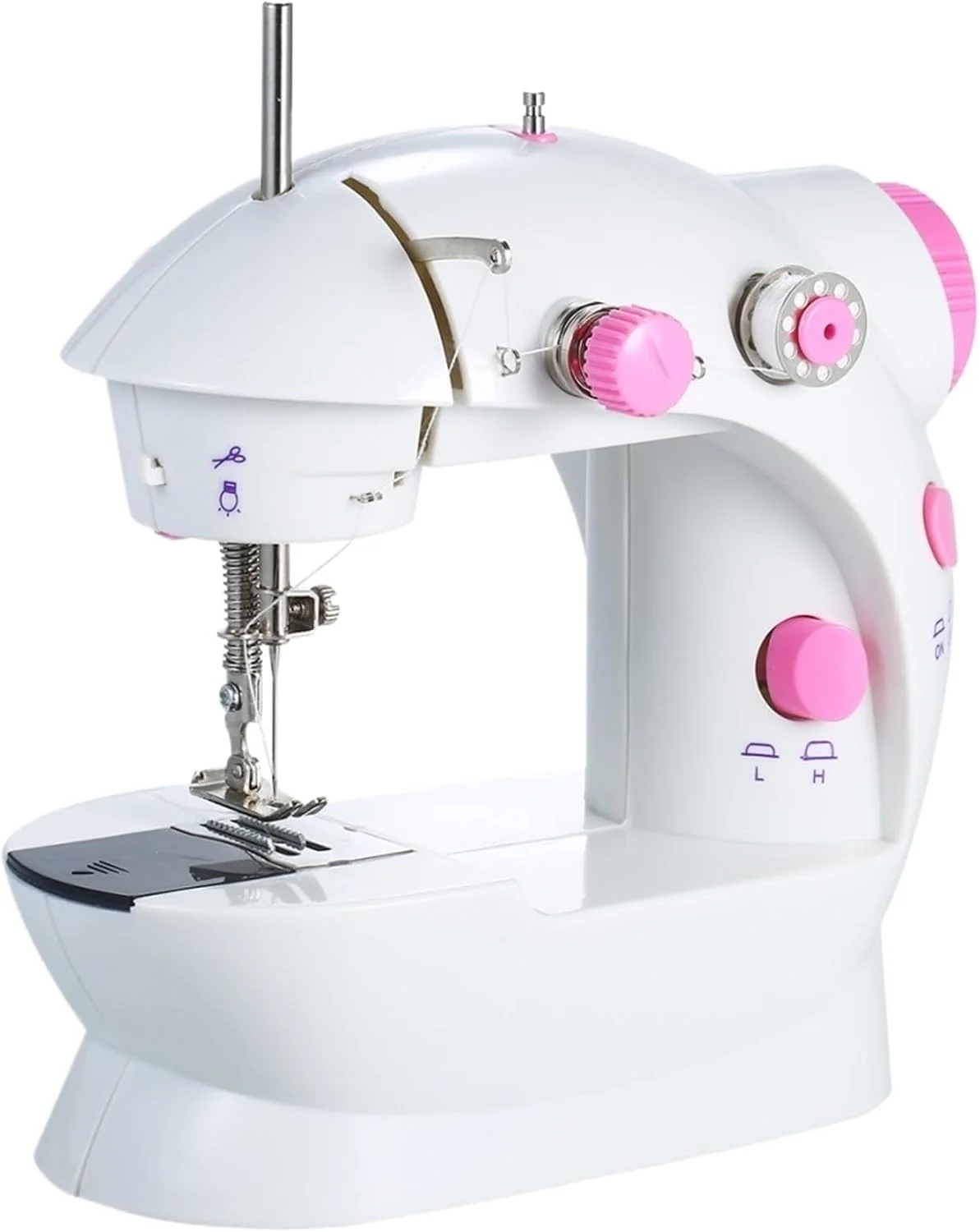 چرخ خیاطی، چرخ خیاطی کوچک 2 سرعته دو نخ برقی قابل حمل چند منظوره خانگی با چراغ برش پدال پا، خیاطی آسان چرخ خیاطی، چرخ خیاطی کوچک 2 سرعته دو نخ برقی قابل حمل چند منظوره خانگی با چراغ برش پدال پا، خیاطی آسان