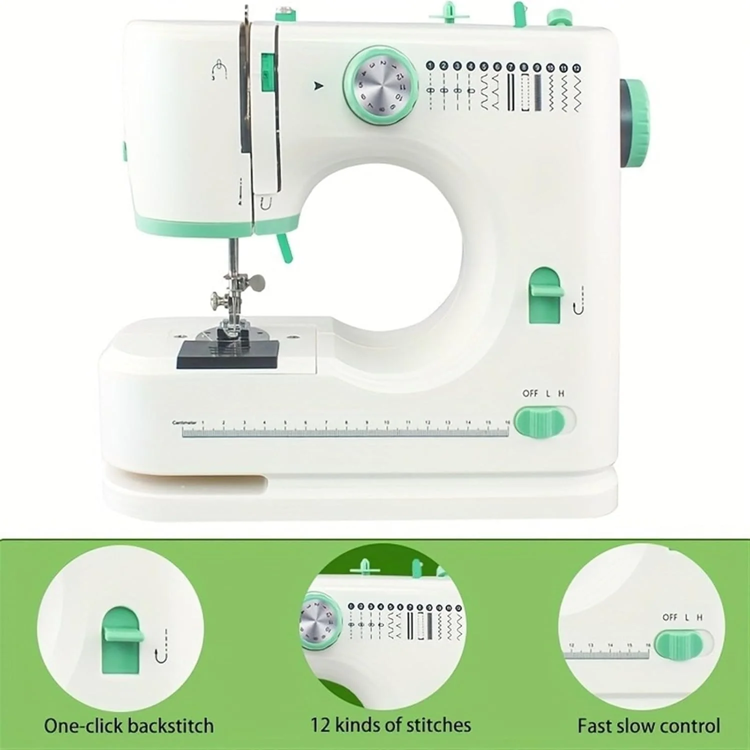 چرخ خیاطی، چرخ خیاطی خانگی برقی سبز، چرخ خیاطی قابل حمل برای مبتدی، سوزن و نخ دوبل، 16 نوع دوخت، خیاطی آسان شد چرخ خیاطی، چرخ خیاطی خانگی برقی سبز، چرخ خیاطی قابل حمل برای مبتدی، سوزن و نخ دوبل، 16 نوع دوخت، خیاطی آسان شد