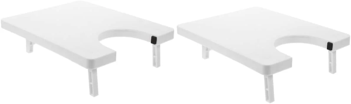 FUHULU 2 عدد میز خیاطی تاشو و قابل حمل برای ساخت لباس، ابزار خانگی، صفحه گسترش دهنده، لوازم جانبی کاربردی سفید رنگ FUHULU 2 عدد میز خیاطی تاشو و قابل حمل برای ساخت لباس، ابزار خانگی، صفحه گسترش دهنده، لوازم جانبی کاربردی سفید رنگ