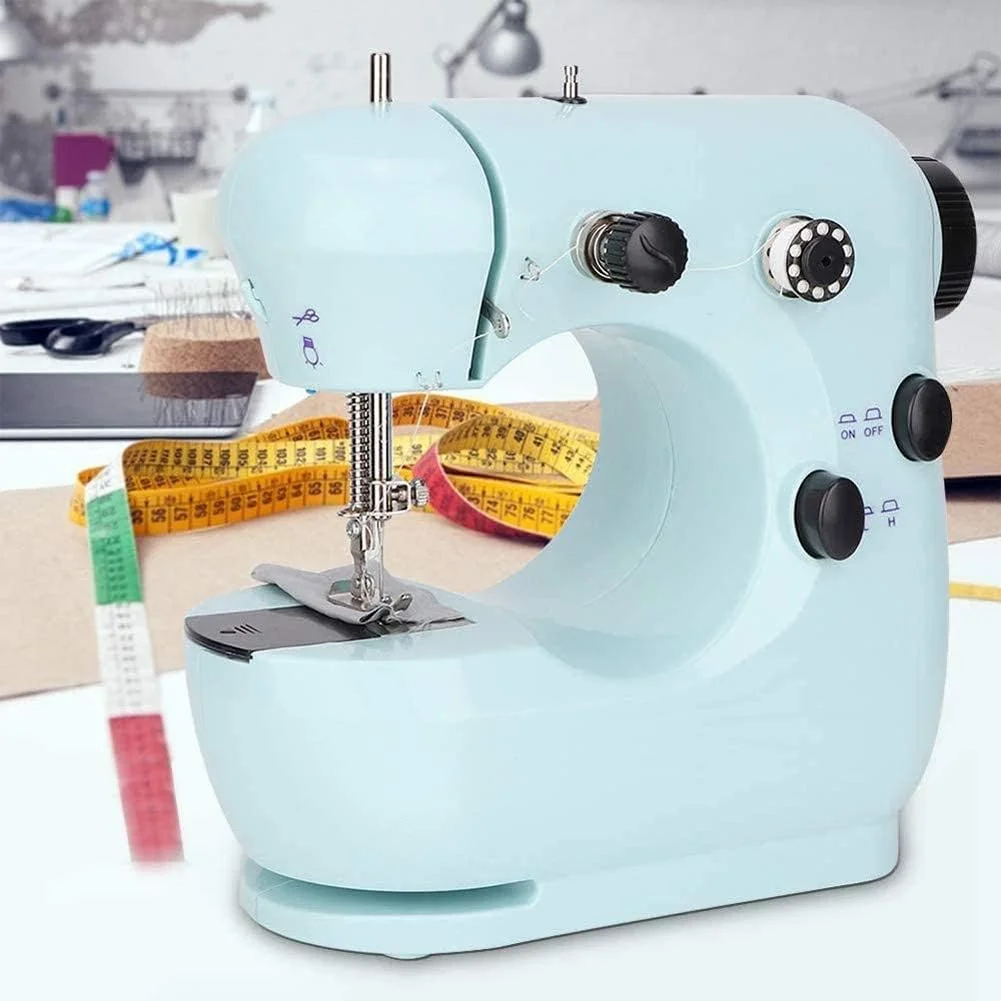 چرخ خیاطی برقی کوچک قابل حمل خانگی مناسب خیاط های مبتدی، مناسب برای تعمیرات و کارهای دستی