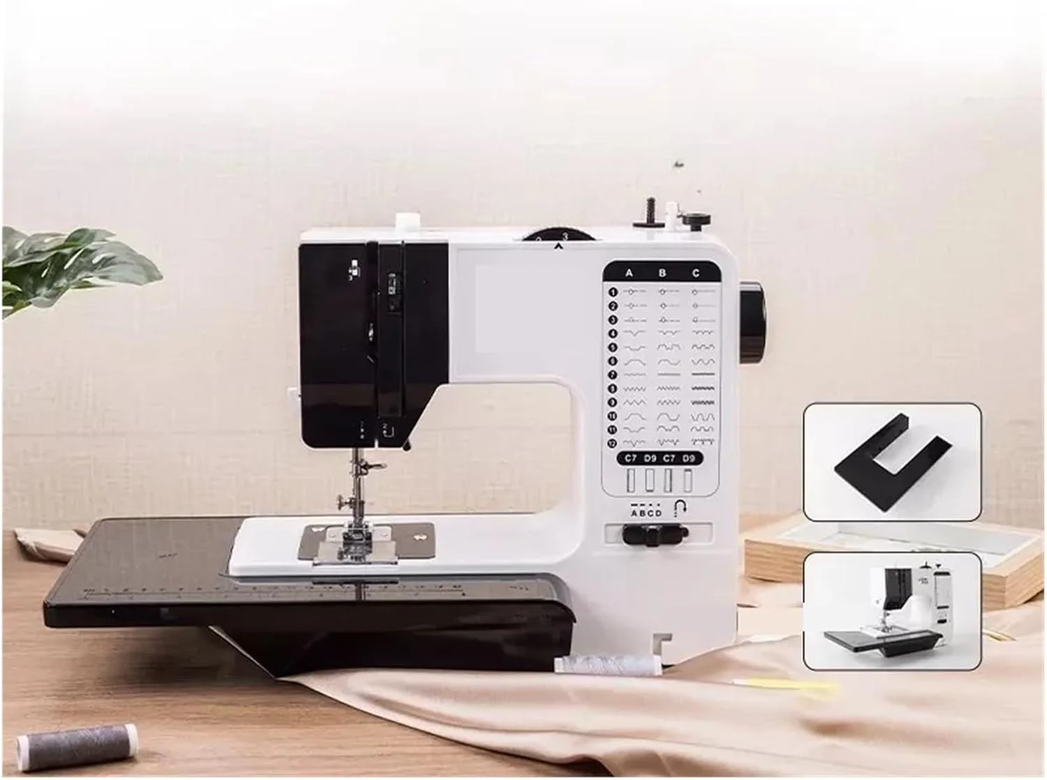 چرخ خیاطی الکترونیکی چند منظوره با 38 نوع دوخت به همراه پدال برقی و پایه های مخصوص