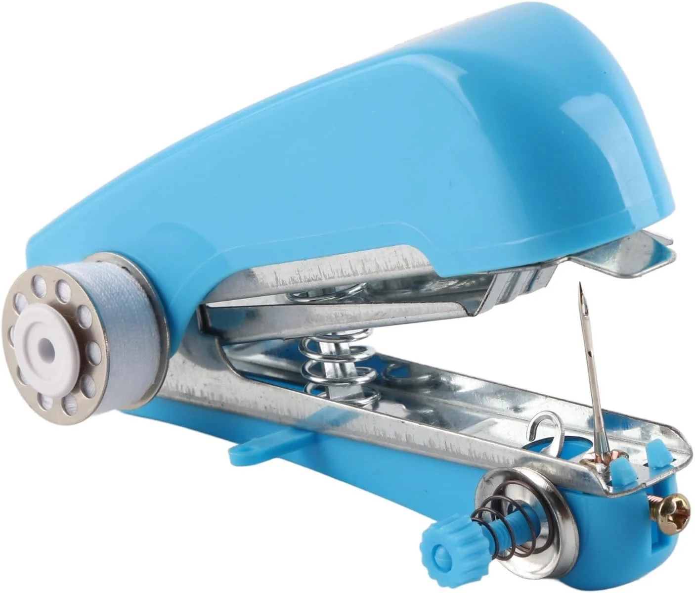 دستگاه خیاطی دستی Eujgoov، دستگاه خیاطی دستی نور آبی ساختار فشرده قابل حمل برای مسافرت در فضای باز برای مصارف خانگی دستگاه خیاطی دستی Eujgoov، دستگاه خیاطی دستی نور آبی ساختار فشرده قابل حمل برای مسافرت در فضای باز برای مصارف خانگی