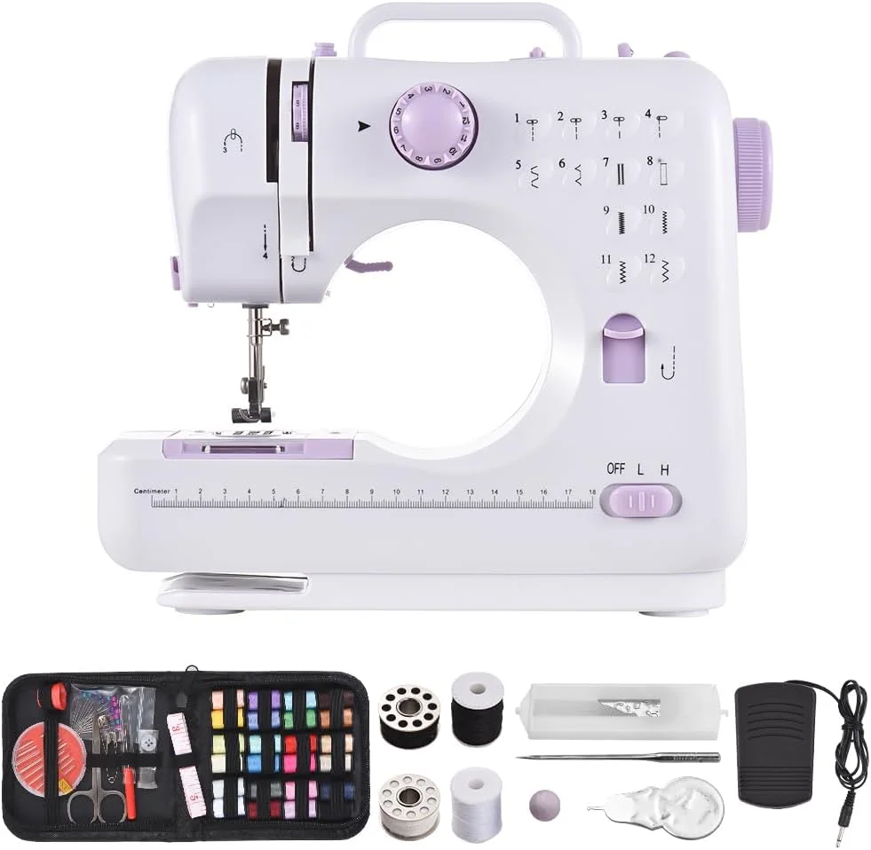 چرخ خیاطی Fawoonu برای مبتدیان با لوازم جانبی کامل، مینی الکتریکی قابل حمل چند منظوره با 42 قطعه لوازم جانبی، دارای 12 مدل دوخت، 2 سرعت، سیم پیچی خودکار، چراغ و پدال و کشوی نگهداری چرخ خیاطی Fawoonu برای مبتدیان با لوازم جانبی کامل، مینی الکتریکی قابل حمل چند منظوره با 42 قطعه لوازم جانبی، دارای 12 مدل دوخت، 2 سرعت، سیم پیچی خودکار، چراغ و پدال و کشوی نگهداری