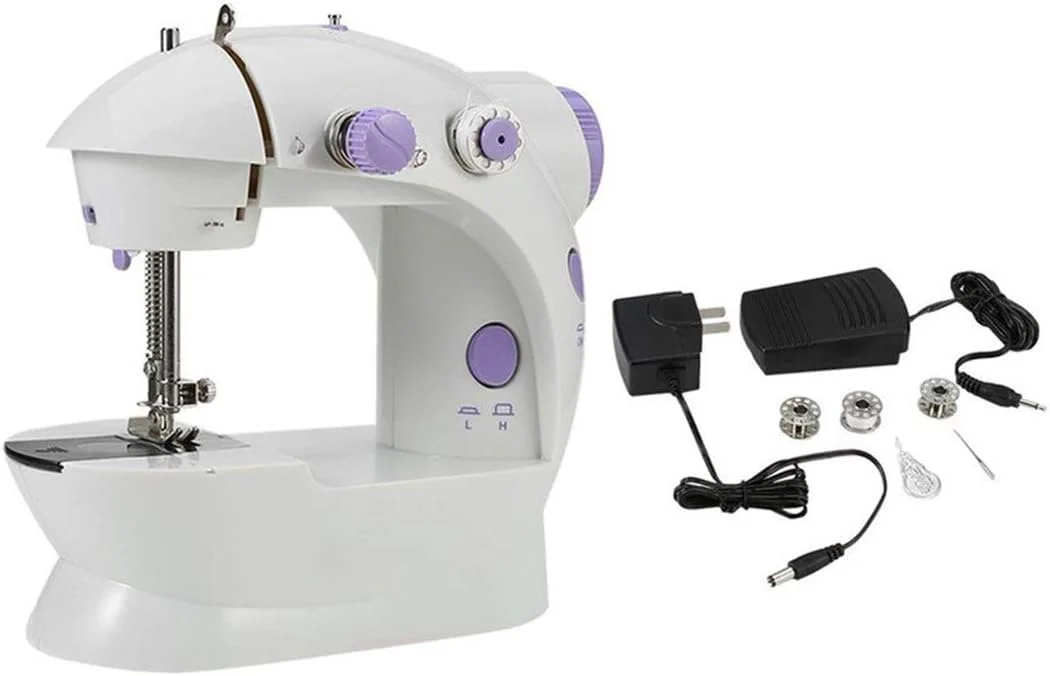 چرخ خیاطی برقی کوچک خانگی چند منظوره قابل حمل و آسان (سفید) چرخ خیاطی برقی کوچک خانگی چند منظوره قابل حمل و آسان (سفید)