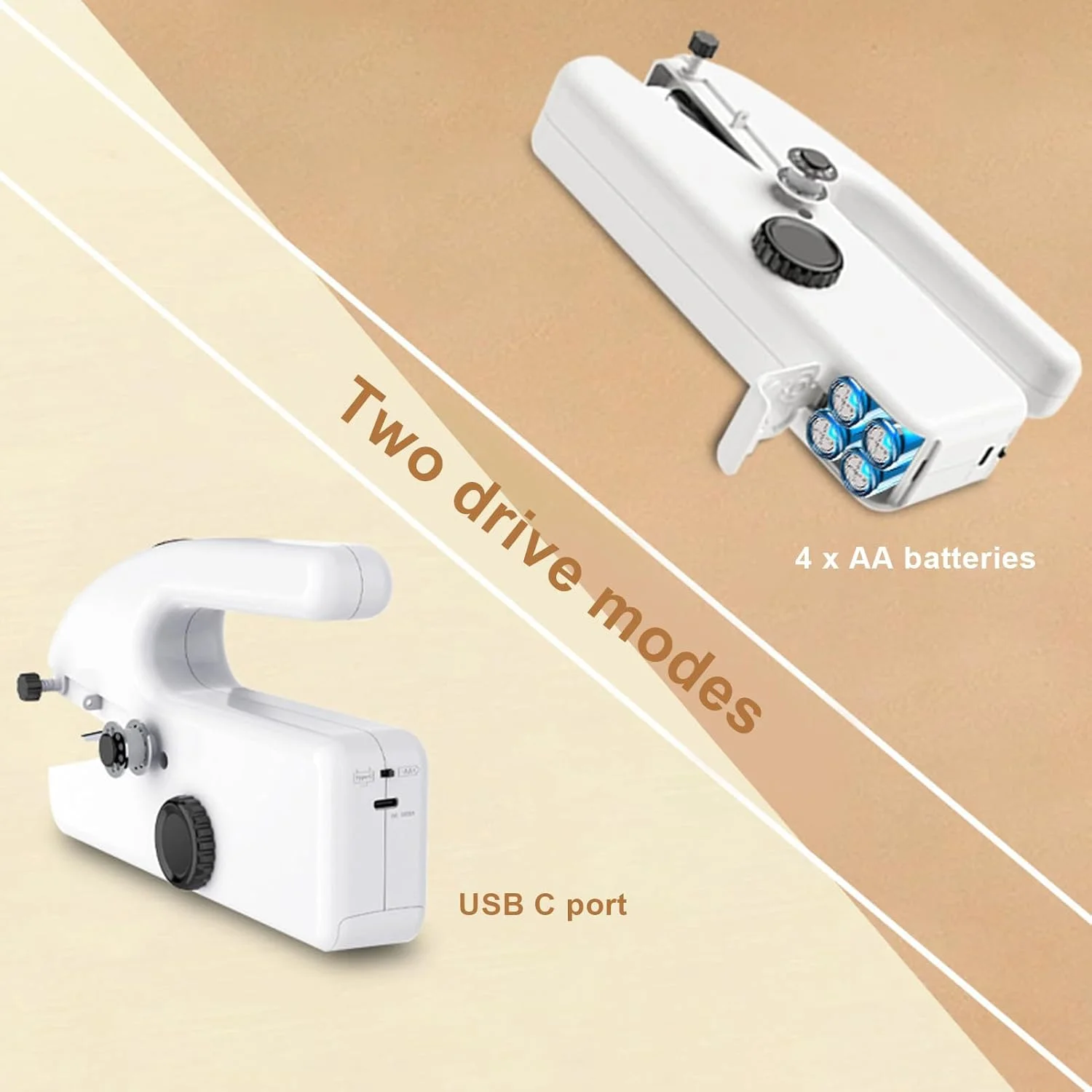 دستگاه خیاطی دستی کوچک Eujgoov، با باتری کار می کند، 2 سرعته، خودکار، قابل حمل، دقیق برای مبتدیان