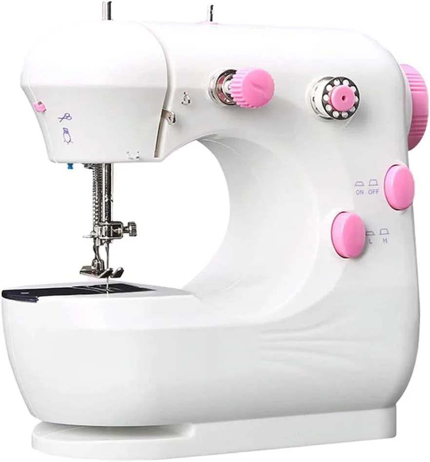چرخ خیاطی مبتدی GHQERTY، چرخ خیاطی برقی کوچک قابل حمل، 2 سرعته، دوخت گلدوزی، ماشین لحاف دوزی سنگین، کاربری آسان چرخ خیاطی مبتدی GHQERTY، چرخ خیاطی برقی کوچک قابل حمل، 2 سرعته، دوخت گلدوزی، ماشین لحاف دوزی سنگین، کاربری آسان