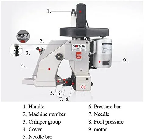 دستگاه کیسه دوز برقی قابل حمل GK26-1A، دوخت و پلمپ کیسه، 220 ولت
