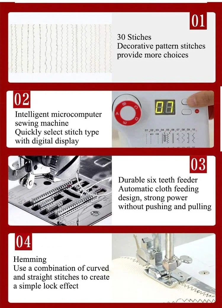 چرخ خیاطی کوچک برقی خانگی FBITE با نمایشگر دیجیتال، دارای 30 روش مختلف دوخت و فناوری خنک کننده، مناسب برای مبتدیان، تعمیر و ساخت (اندازه: AC240V) چرخ خیاطی کوچک برقی خانگی FBITE با نمایشگر دیجیتال، دارای 30 روش مختلف دوخت و فناوری خنک کننده، مناسب برای مبتدیان، تعمیر و ساخت (اندازه: AC240V)