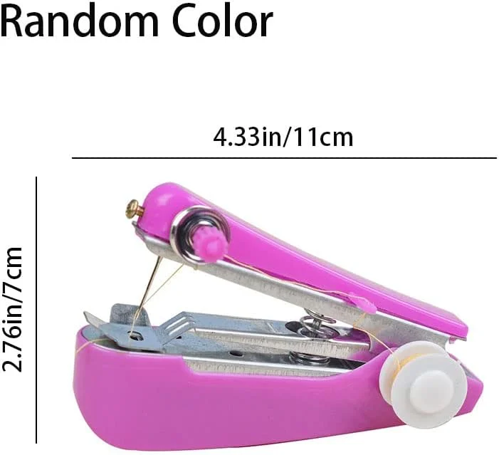 چرخ خیاطی دستی کوچک و قابل حمل، مناسب برای دوخت سریع و انعطاف پذیر لباس، پرده و صنایع دستی (رنگ تصادفی)