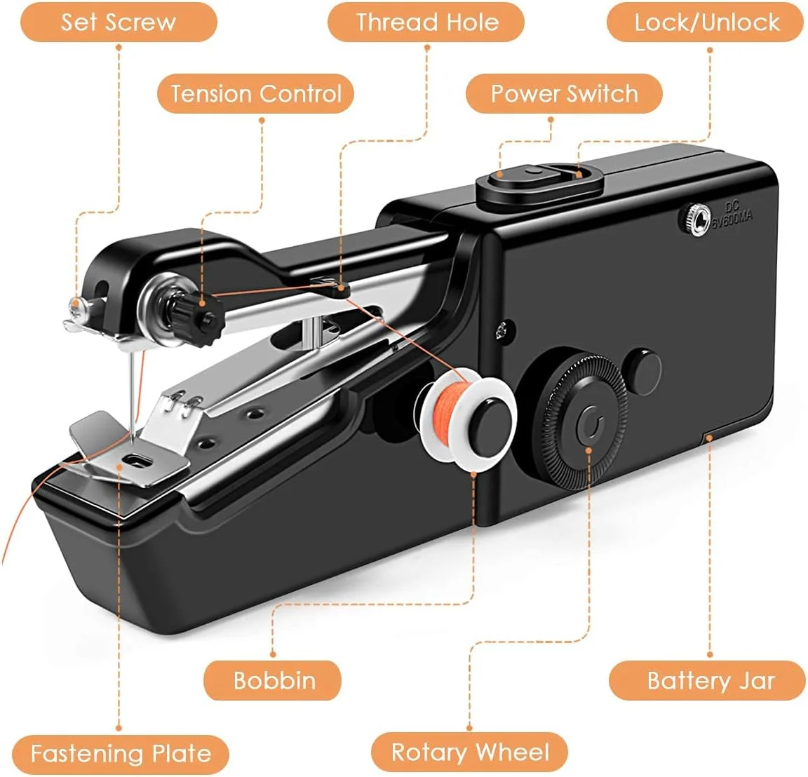 چرخ خیاطی دستی مینی، چرخ خیاطی قابل حمل برای مبتدیان، دستگاه دوخت برقی بی سیم با لوازم خیاطی برای تعمیرات خانگی و صنایع دستی لباس (مشکی) چرخ خیاطی دستی مینی، چرخ خیاطی قابل حمل برای مبتدیان، دستگاه دوخت برقی بی سیم با لوازم خیاطی برای تعمیرات خانگی و صنایع دستی لباس (مشکی)