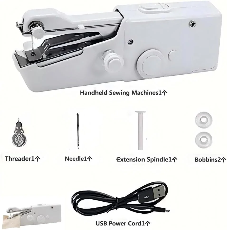 چرخ خیاطی دستی کوچک قابل حمل Gorrbinfen مناسب برای خانه و مسافرت، ایده آل برای دوخت سریع و پروژه های DIY