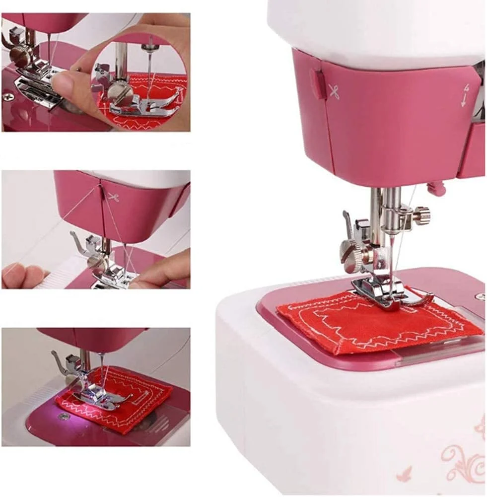 چرخ خیاطی برقی خانگی چند منظوره رومیزی برای گلدوزی مبتدیان، چرخ خیاطی دستی قابل حمل قفل دار ضخیم چرخ خیاطی برقی خانگی چند منظوره رومیزی برای گلدوزی مبتدیان، چرخ خیاطی دستی قابل حمل قفل دار ضخیم