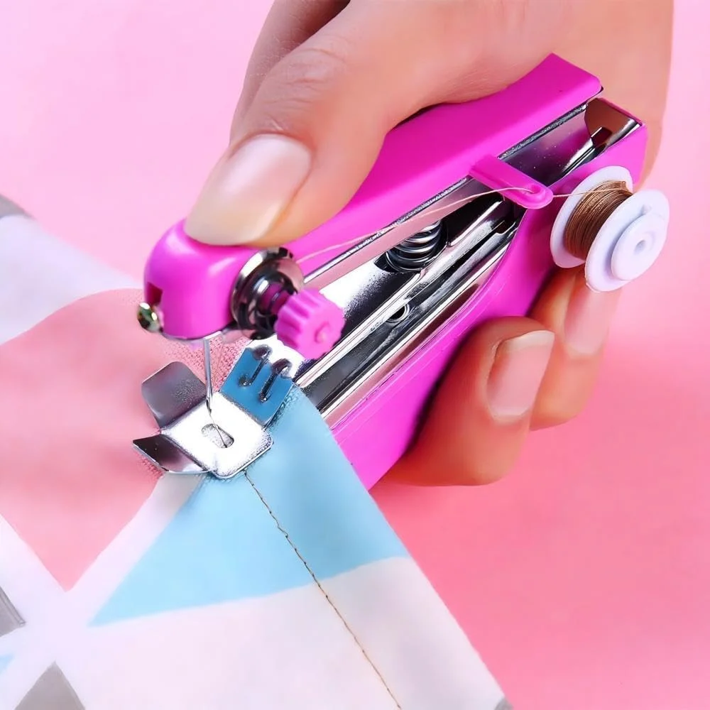 چرخ خیاطی دستی کوچک Gorrbinfen برای لباس، کاردستی، منزل، مسافرت، هنر و صنایع دستی - چرخ خیاطی دستی قابل حمل