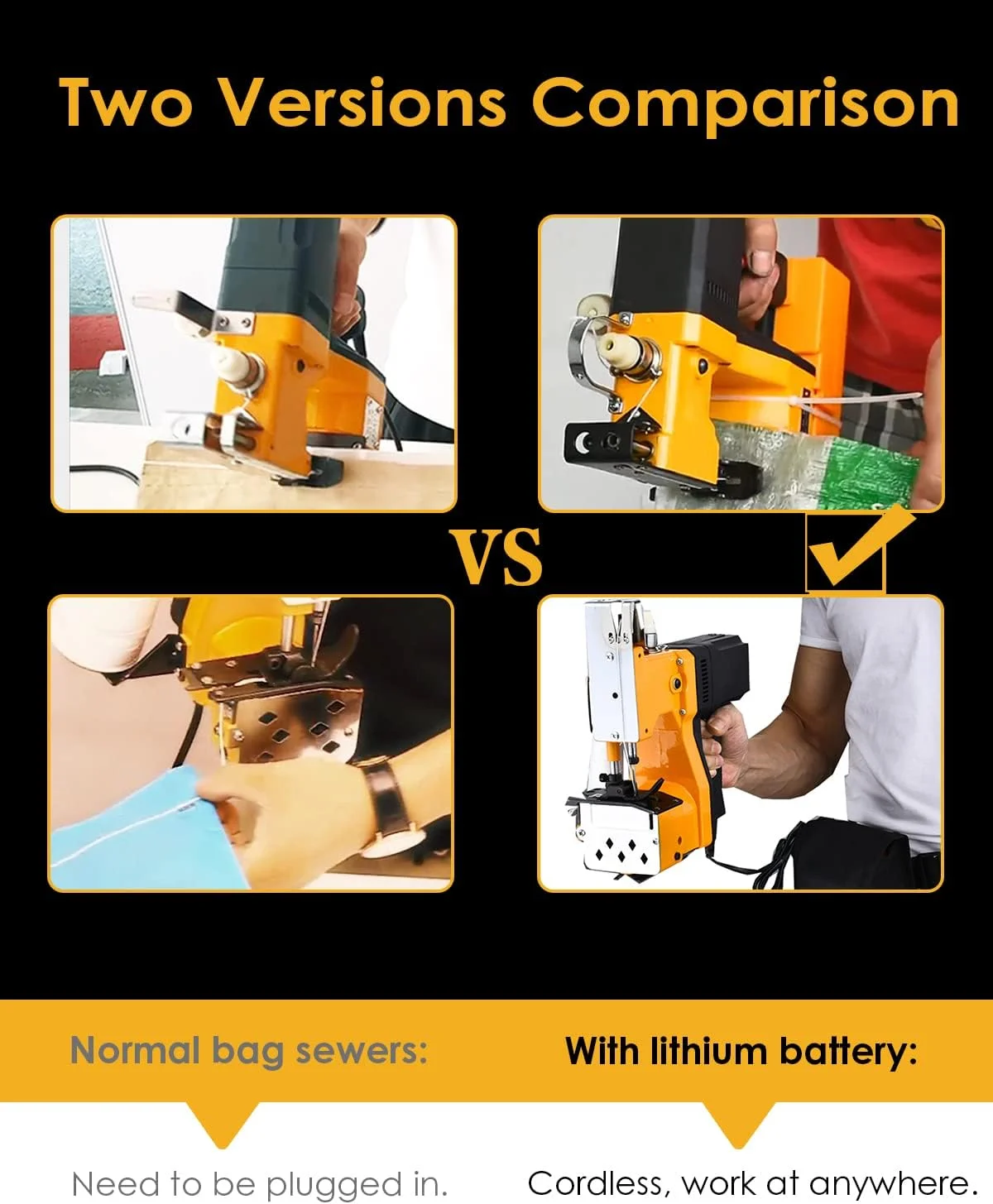 دستگاه کیسه دوزی بی سیم gxyglsgysgjs، دستگاه بستن کیسه با باتری لیتیومی، دستگاه دوخت کیسه قابل حمل، سرعت 2 ثانیه در هر کیسه، چرخ خیاطی اتوماتیک کیسه بافته شده با 1 باتری دستگاه کیسه دوزی بی سیم gxyglsgysgjs، دستگاه بستن کیسه با باتری لیتیومی، دستگاه دوخت کیسه قابل حمل، سرعت 2 ثانیه در هر کیسه، چرخ خیاطی اتوماتیک کیسه بافته شده با 1 باتری