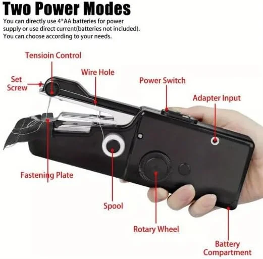 چرخ خیاطی مینی، بهترین چرخ خیاطی سال ۲۰۲۴، چرخ خیاطی دستی، چرخ خیاطی مینی اتوماتیک بی سیم برای مبتدیان، چرخ خیاطی قابل حمل برای کارهای DIY، پارچه، لباس، خانه و مسافرت، مشکی