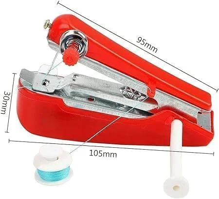 دستگاه خیاطی دستی آبی رنگ، مینی قابل حمل، ابزار کاردستی و خیاطی