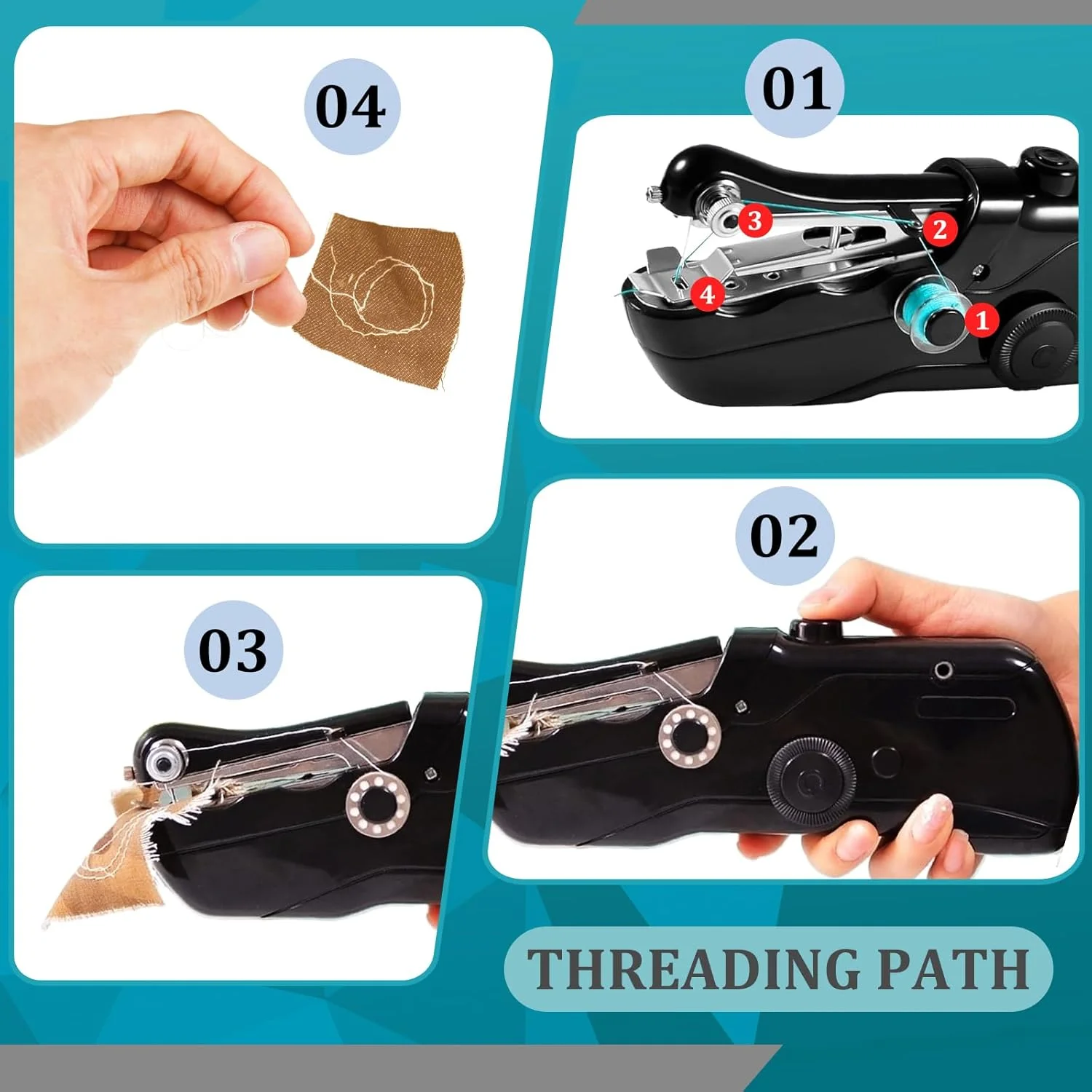 چرخ خیاطی دستی، چرخ خیاطی مینی قابل حمل با لوازم جانبی، چرخ خیاطی برقی دستی برای مبتدیان و بزرگسالان، استفاده آسان مناسب برای دوخت لباس، مسافرت خانوادگی، DIY (مشکی) چرخ خیاطی دستی، چرخ خیاطی مینی قابل حمل با لوازم جانبی، چرخ خیاطی برقی دستی برای مبتدیان و بزرگسالان، استفاده آسان مناسب برای دوخت لباس، مسافرت خانوادگی، DIY (مشکی)