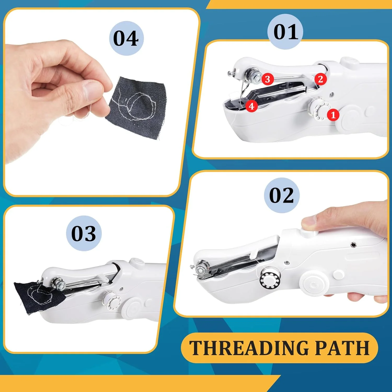 چرخ خیاطی دستی، چرخ خیاطی مینی قابل حمل با لوازم جانبی، چرخ خیاطی برقی دستی برای مبتدیان و بزرگسالان، کاربری آسان مناسب برای دوخت لباس، مسافرت خانوادگی، DIY (سفید) چرخ خیاطی دستی، چرخ خیاطی مینی قابل حمل با لوازم جانبی، چرخ خیاطی برقی دستی برای مبتدیان و بزرگسالان، کاربری آسان مناسب برای دوخت لباس، مسافرت خانوادگی، DIY (سفید)