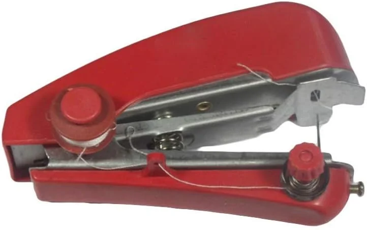 چرخ خیاطی دستی کوچک قابل حمل، بدون سیم و دستی برای تعمیرات پارچه ای (رنگ تصادفی)