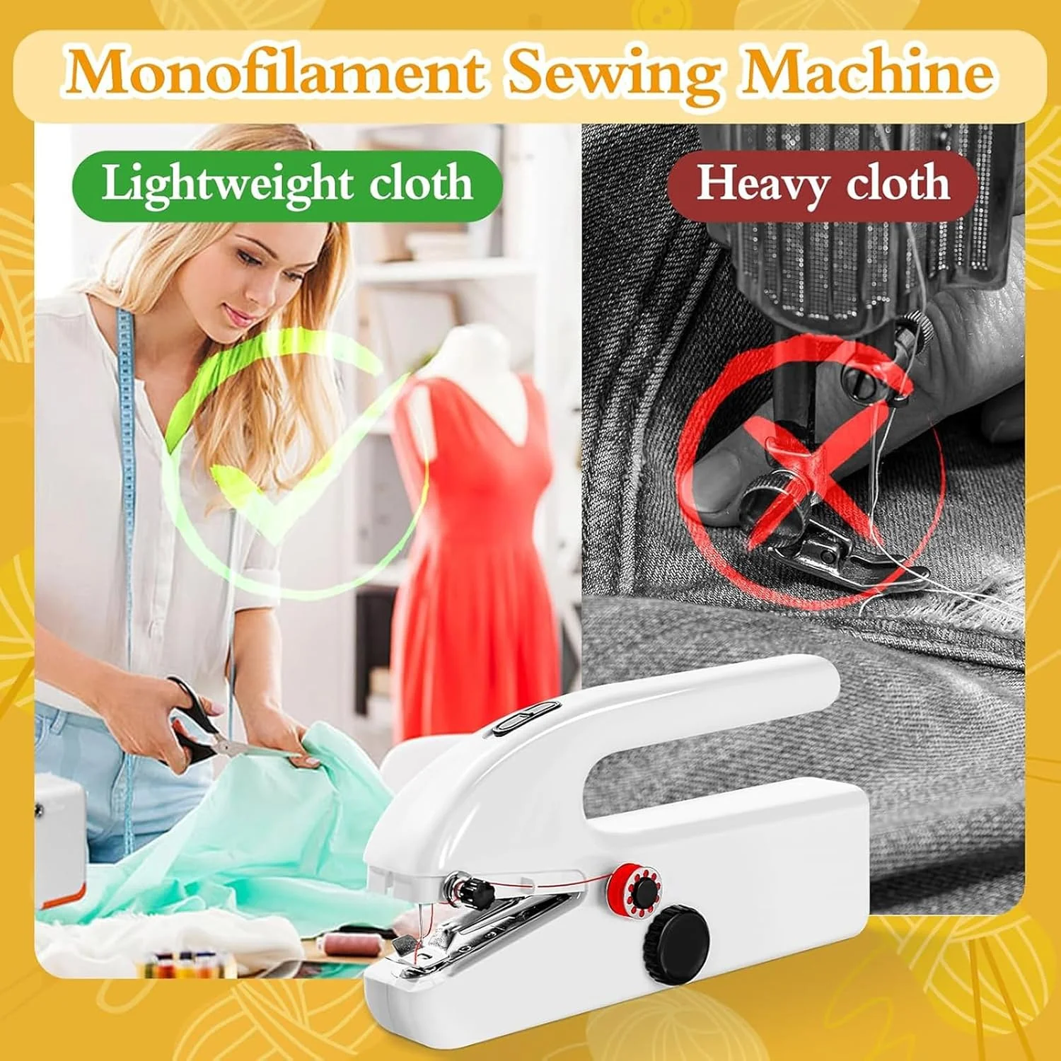 چرخ خیاطی دستی مینی، چرخ خیاطی برقی کوچک قابل حمل برای مبتدیان، دستگاه دوخت سریع دستی برای پارچه و لباس های DIY، جمع و جور و سبک وزن، استفاده آسان چرخ خیاطی دستی مینی، چرخ خیاطی برقی کوچک قابل حمل برای مبتدیان، دستگاه دوخت سریع دستی برای پارچه و لباس های DIY، جمع و جور و سبک وزن، استفاده آسان