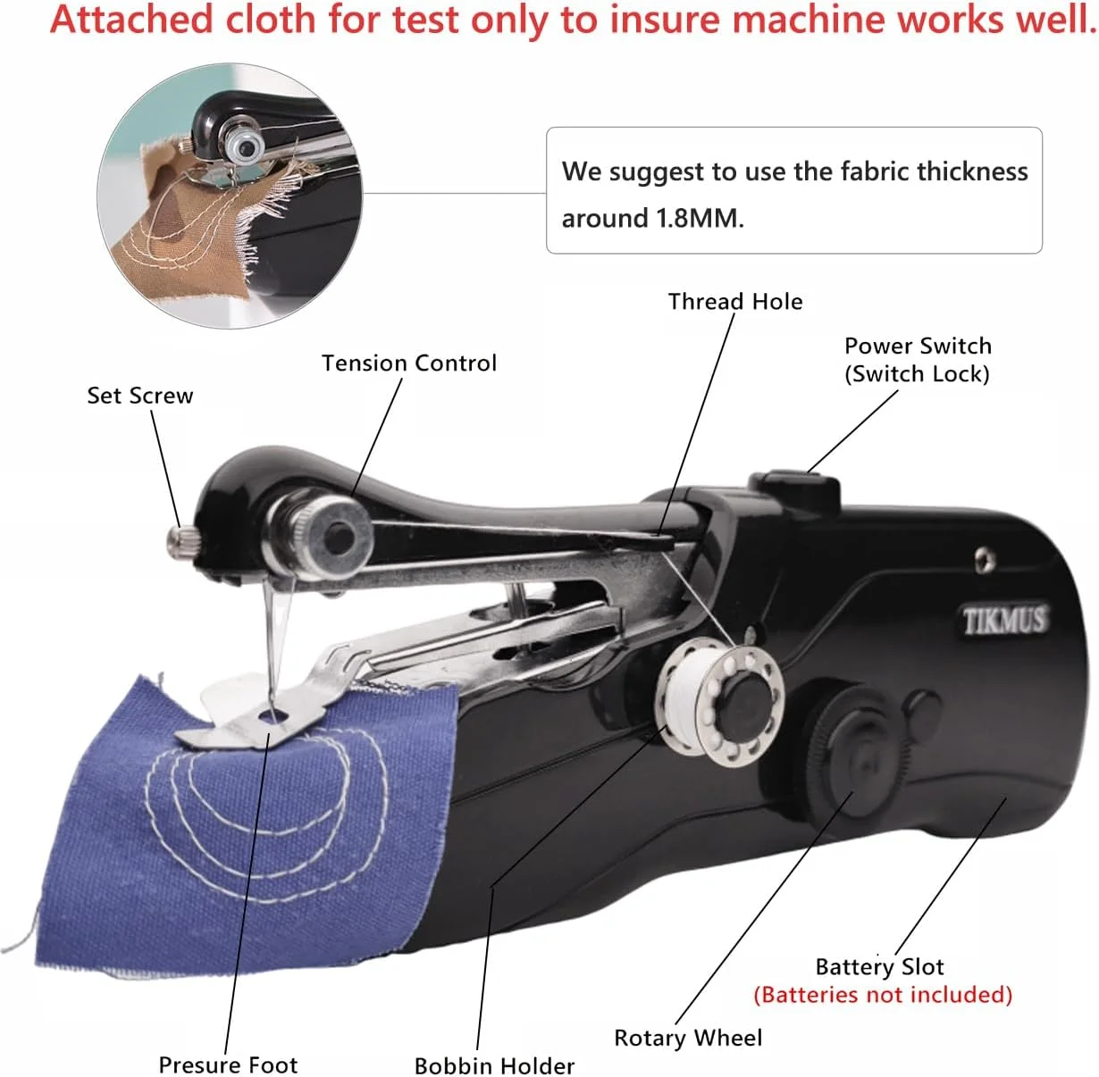 چرخ خیاطی دستی کوچک برای دوخت سریع، چرخ خیاطی قابل حمل مناسب برای لباس، جین، کارهای DIY، خانه، مسافرت (مشکی) چرخ خیاطی دستی کوچک برای دوخت سریع، چرخ خیاطی قابل حمل مناسب برای لباس، جین، کارهای DIY، خانه، مسافرت (مشکی)