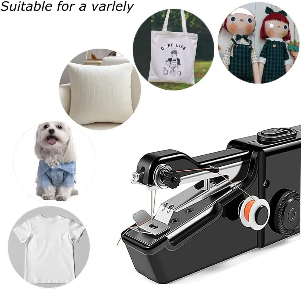 چرخ خیاطی دستی، دوخت سریع، چرخ خیاطی قابل حمل مناسب برای خانه، مسافرت و کارهای DIY، الکتریکی (مشکی) چرخ خیاطی دستی، دوخت سریع، چرخ خیاطی قابل حمل مناسب برای خانه، مسافرت و کارهای DIY، الکتریکی (مشکی)