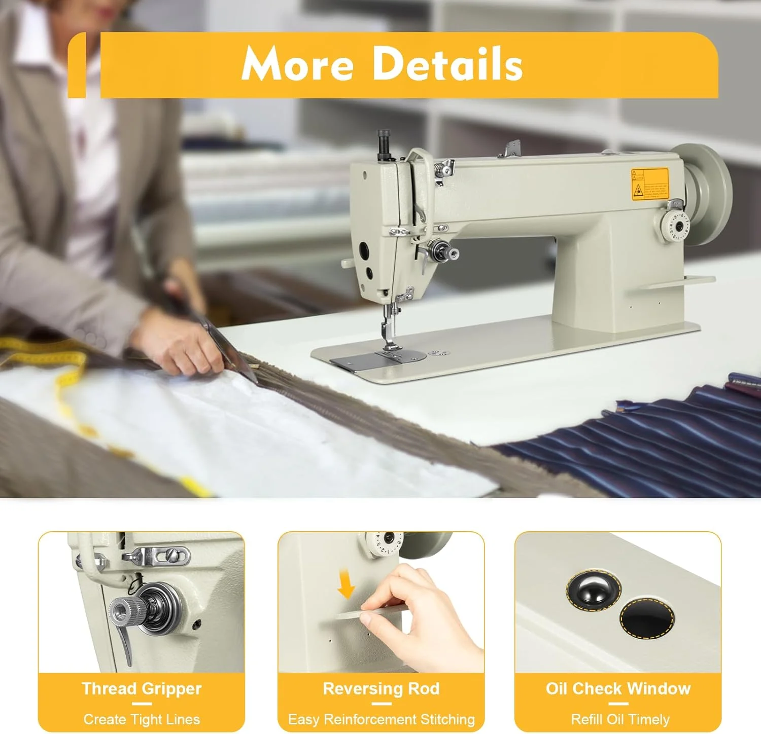 چرخ خیاطی چرم ضخیم صنعتی - مناسب برای کارگاه ها، مغازه های خیاطی و مصارف خانگی - ایده آل برای پروژه های خیاطی سنگین چرخ خیاطی چرم ضخیم صنعتی - مناسب برای کارگاه ها، مغازه های خیاطی و مصارف خانگی - ایده آل برای پروژه های خیاطی سنگین