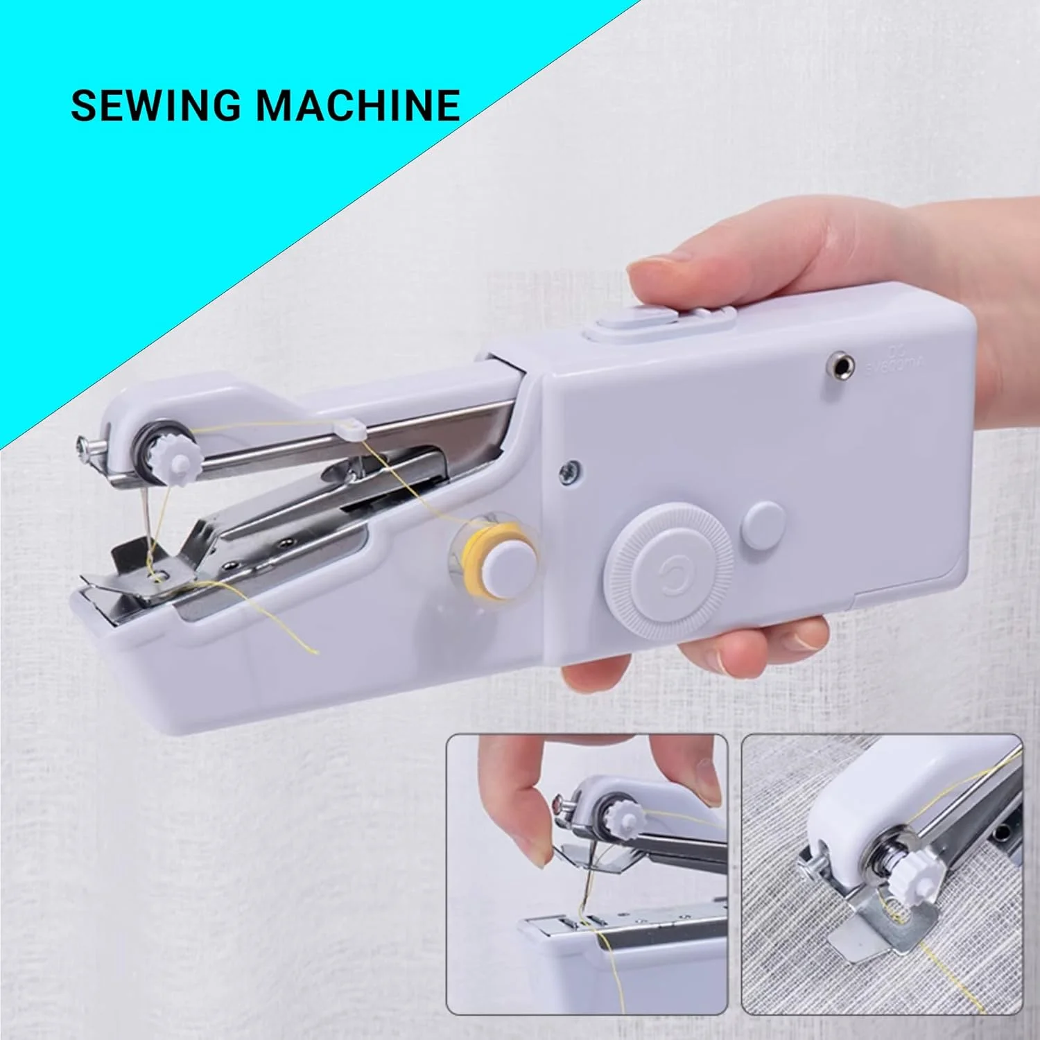 دستگاه خیاطی دستی HiFEN® - دستگاه دوخت برقی قابل حمل، ابزار تعمیر سریع برای لباس و پارچه، جمع و جور و سبک وزن، رنگ سفید دستگاه خیاطی دستی HiFEN® - دستگاه دوخت برقی قابل حمل، ابزار تعمیر سریع برای لباس و پارچه، جمع و جور و سبک وزن، رنگ سفید
