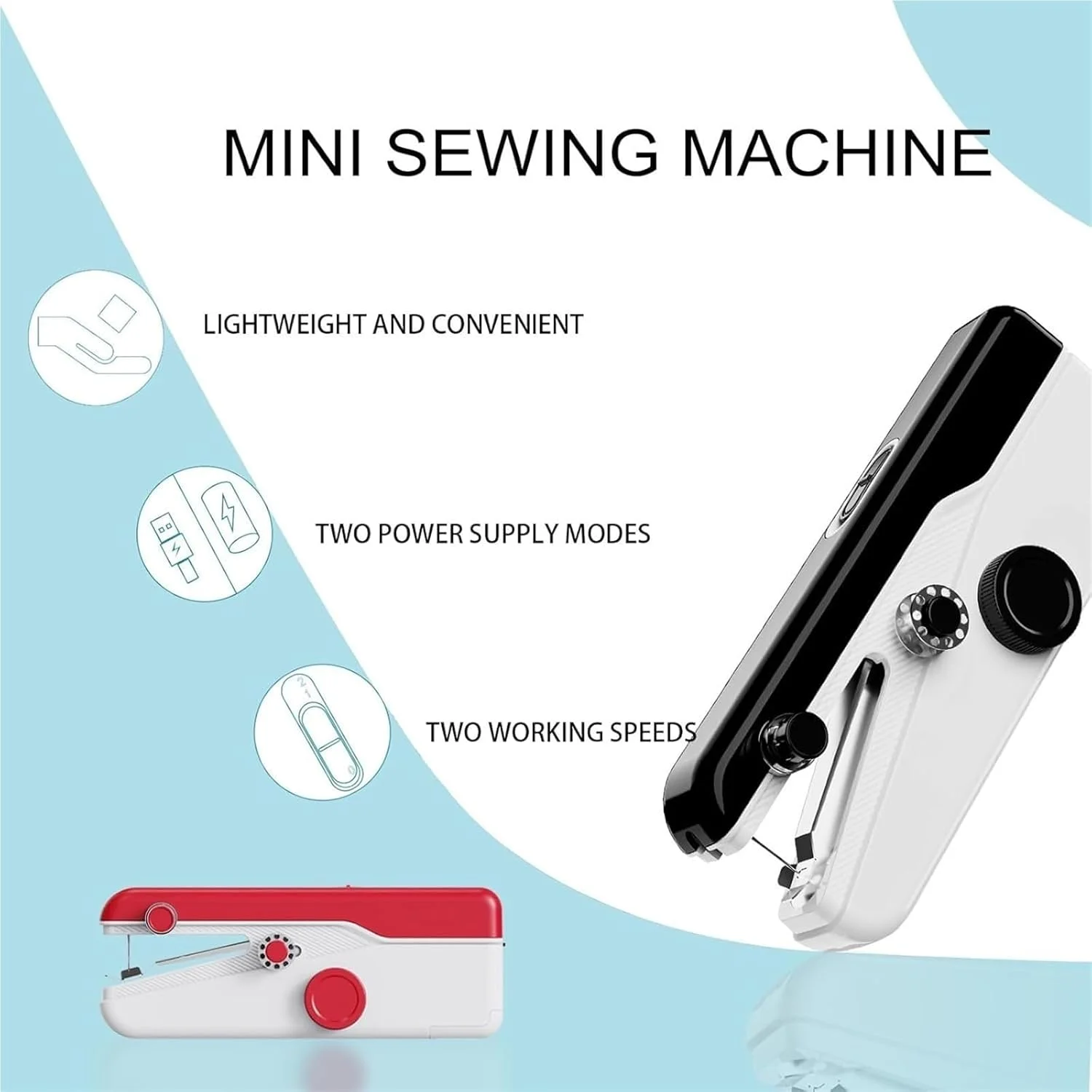 چرخ خیاطی کوچک قابل حمل، چرخ خیاطی برقی خانگی با لوازم جانبی خیاطی، تنظیم 2 سرعته، برای مبتدیان، خانه، خوابگاه، مسافرت (مشکی) چرخ خیاطی کوچک قابل حمل، چرخ خیاطی برقی خانگی با لوازم جانبی خیاطی، تنظیم 2 سرعته، برای مبتدیان، خانه، خوابگاه، مسافرت (مشکی)