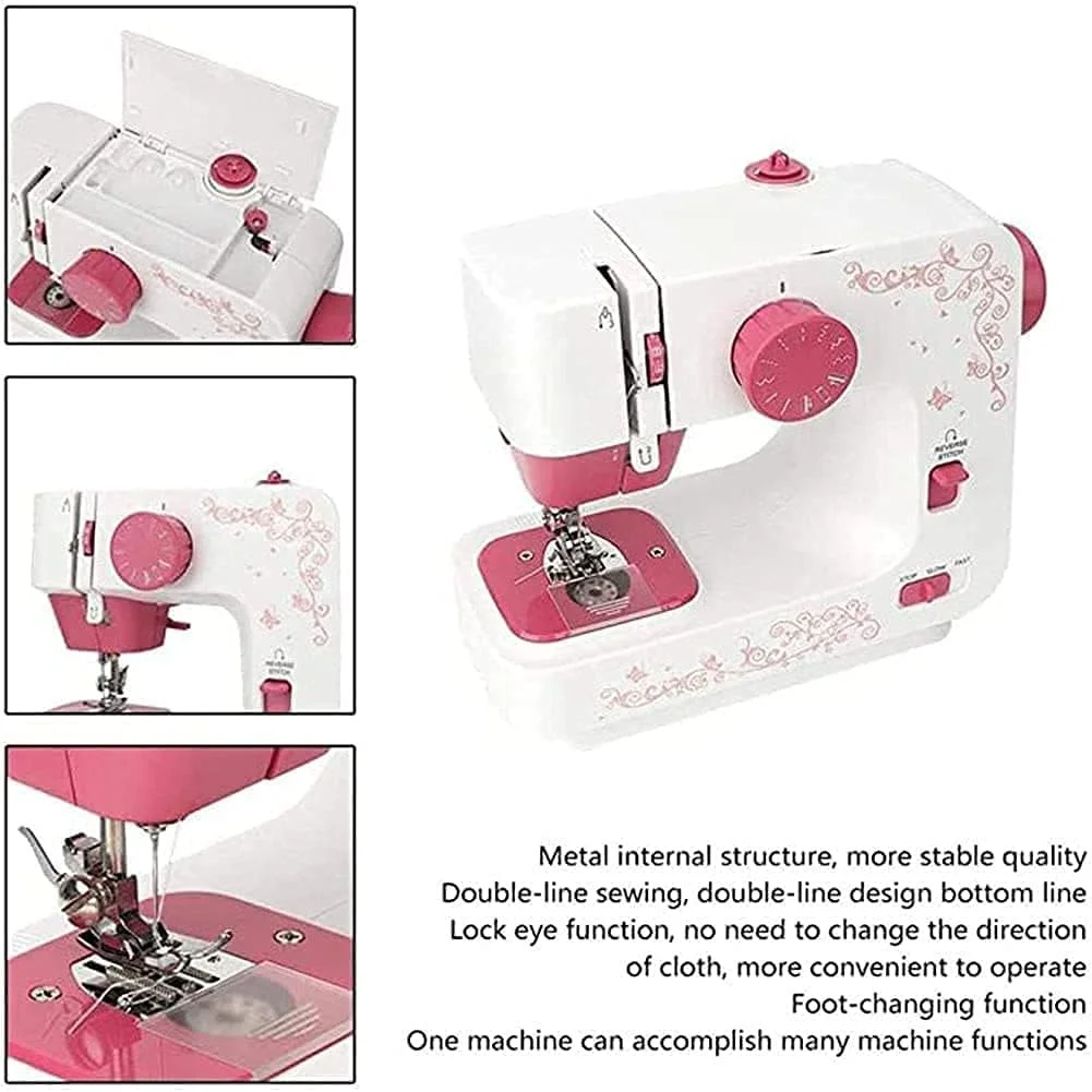 دستگاه خیاطی رومیزی خانگی، دستگاه خیاطی برقی کوچک با 12 مدل دوخت، 2 سرعت، چراغ خیاطی LED، ابزارهای خیاطی DIY پدال پا برای مبتدیان و بزرگسالان دستگاه خیاطی رومیزی خانگی، دستگاه خیاطی برقی کوچک با 12 مدل دوخت، 2 سرعت، چراغ خیاطی LED، ابزارهای خیاطی DIY پدال پا برای مبتدیان و بزرگسالان