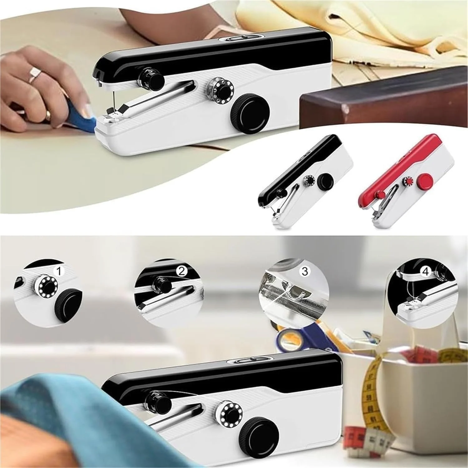 چرخ خیاطی کوچک قابل حمل، چرخ خیاطی برقی خانگی با لوازم جانبی خیاطی، تنظیم 2 سرعته، برای مبتدیان، خانه، خوابگاه، مسافرت (مشکی) چرخ خیاطی کوچک قابل حمل، چرخ خیاطی برقی خانگی با لوازم جانبی خیاطی، تنظیم 2 سرعته، برای مبتدیان، خانه، خوابگاه، مسافرت (مشکی)