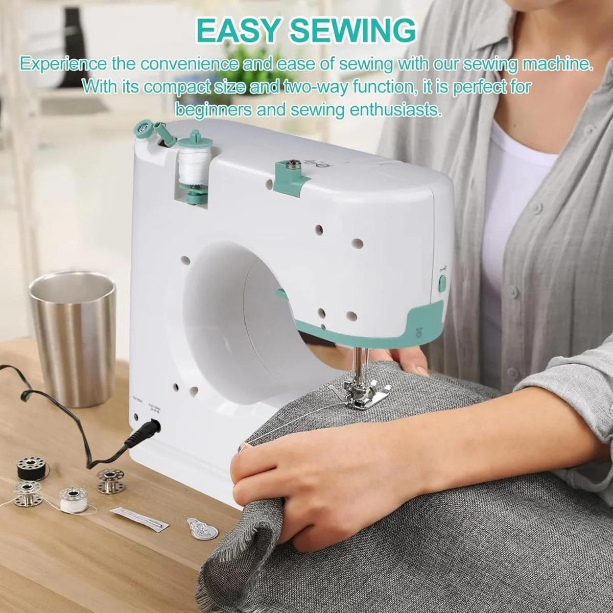 دستگاه خیاطی کوچک، دستگاه دوخت برقی خانگی قابل حمل با پدال پا و میز توسعه، خیاطی چند منظوره DIY برای مبتدیان و صنایع دستی خانگی دستگاه خیاطی کوچک، دستگاه دوخت برقی خانگی قابل حمل با پدال پا و میز توسعه، خیاطی چند منظوره DIY برای مبتدیان و صنایع دستی خانگی