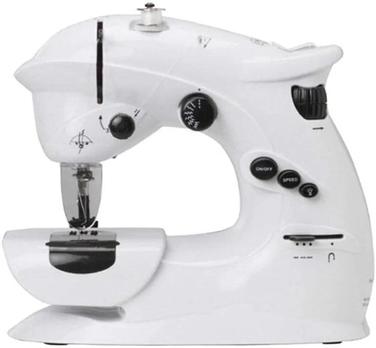 چرخ خیاطی برقی کوچک و قابل حمل JACOJE برای خیاطی مبتدی، مناسب مصارف خانگی، دارای سرعت بالا و پایین، با چراغ LED داخلی
