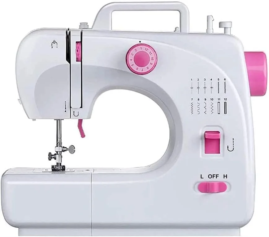چرخ خیاطی برقی چند منظوره JAHLGT، ایده آل برای مبتدیان، 16 طرح دوخت داخلی، نخ دوبل، 2 سرعت، با لوازم جانبی مینی کیت
