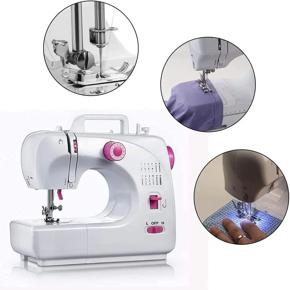 چرخ خیاطی برقی چند منظوره JAHLGT، ایده آل برای مبتدیان، 16 طرح دوخت داخلی، نخ دوبل، 2 سرعت، با لوازم جانبی مینی کیت چرخ خیاطی برقی چند منظوره JAHLGT، ایده آل برای مبتدیان، 16 طرح دوخت داخلی، نخ دوبل، 2 سرعت، با لوازم جانبی مینی کیت