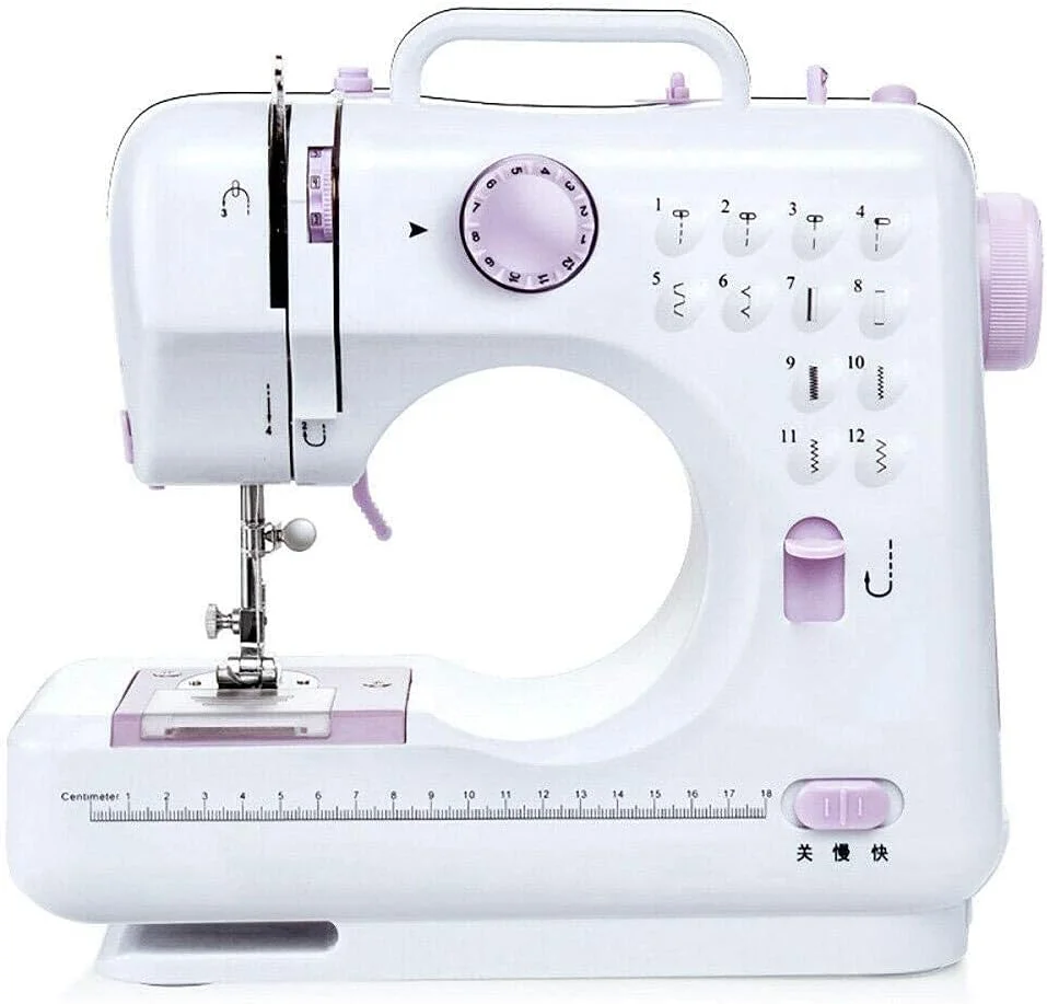 چرخ خیاطی قابل حمل JAHLGT با 12 مدل دوخت و 2 سرعت، مناسب برای کارهای سنگین، دستگاه دوخت سریع برقی و دستی