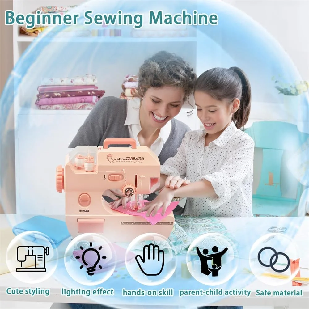 چرخ خیاطی برقی کوچک ارتقا یافته Azonee با کنترل از راه دور، چرخ خیاطی قابل حمل 2 سرعته با چراغ و محافظ انگشت (صورتی) چرخ خیاطی برقی کوچک ارتقا یافته Azonee با کنترل از راه دور، چرخ خیاطی قابل حمل 2 سرعته با چراغ و محافظ انگشت (صورتی)