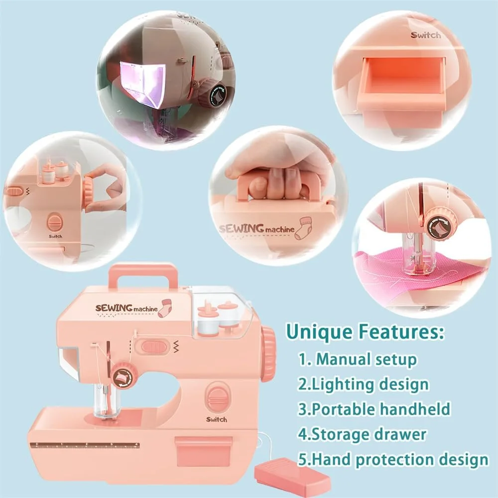 چرخ خیاطی برقی کوچک ارتقا یافته Azonee با کنترل از راه دور، چرخ خیاطی قابل حمل 2 سرعته با چراغ و محافظ انگشت (صورتی) چرخ خیاطی برقی کوچک ارتقا یافته Azonee با کنترل از راه دور، چرخ خیاطی قابل حمل 2 سرعته با چراغ و محافظ انگشت (صورتی)