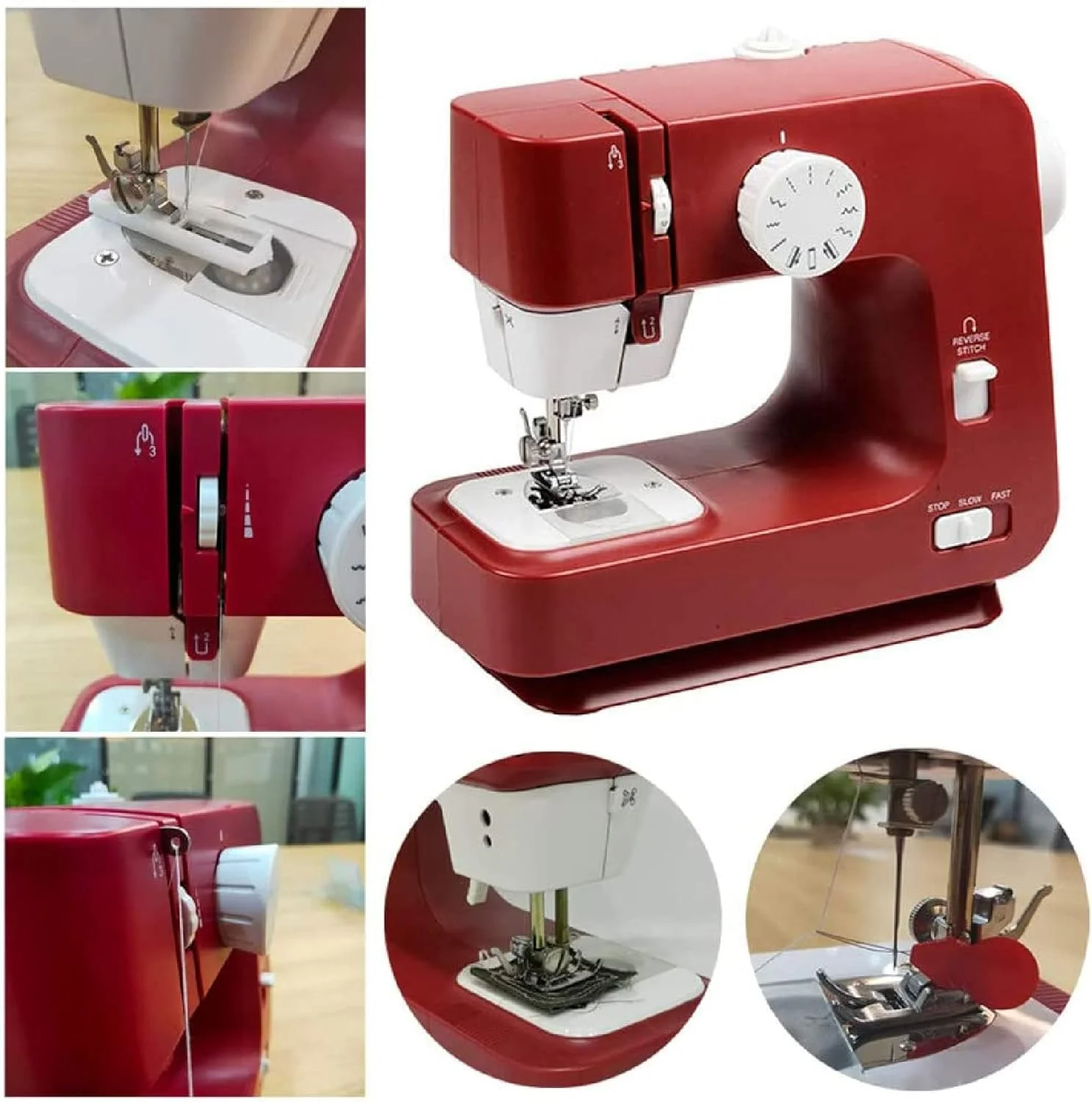 چرخ خیاطی برقی، دستگاه تعمیر و ساخت دستی قابل حمل با 12 مدل دوخت داخلی، 2 سرعت نخ دوبل، مناسب برای خیاطی مبتدی خانگی چرخ خیاطی برقی، دستگاه تعمیر و ساخت دستی قابل حمل با 12 مدل دوخت داخلی، 2 سرعت نخ دوبل، مناسب برای خیاطی مبتدی خانگی