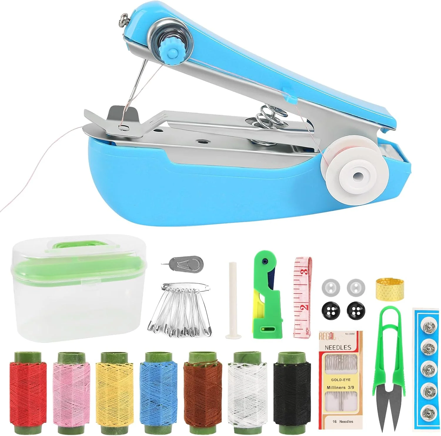 چرخ خیاطی دستی مینی با 46 لوازم خیاطی، چرخ خیاطی کوچک برای پارچه و پرده (رنگ تصادفی) چرخ خیاطی دستی مینی با 46 لوازم خیاطی، چرخ خیاطی کوچک برای پارچه و پرده (رنگ تصادفی)