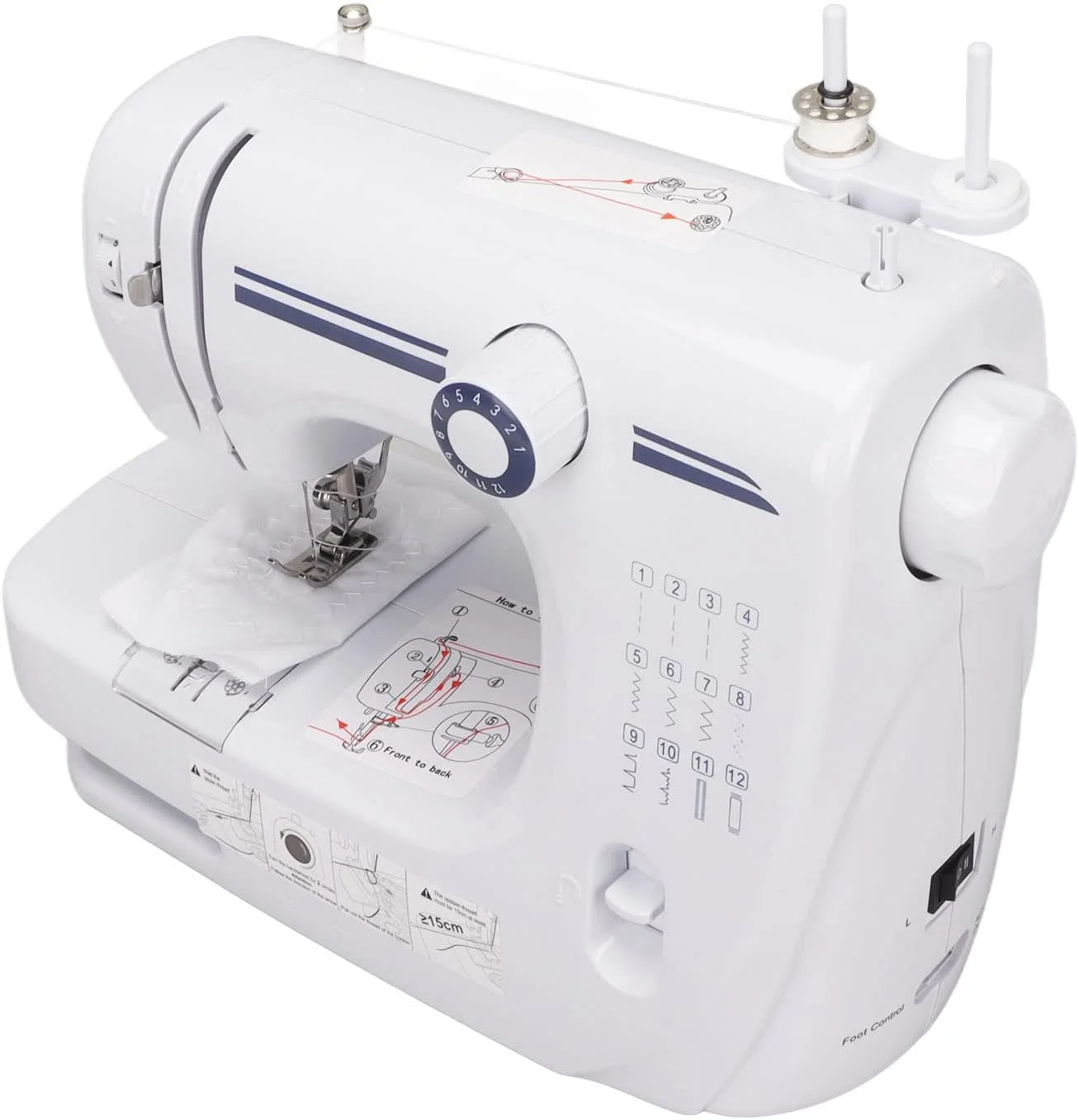 چرخ خیاطی مینی برای دوستداران خیاطی، دستگاه سبک وزن با 12 مدل دوخت، چرخ خیاطی برقی چند منظوره رومیزی با لامپ - دستگاه قابل حمل برای مسافرت و مصارف خانگی چرخ خیاطی مینی برای دوستداران خیاطی، دستگاه سبک وزن با 12 مدل دوخت، چرخ خیاطی برقی چند منظوره رومیزی با لامپ - دستگاه قابل حمل برای مسافرت و مصارف خانگی