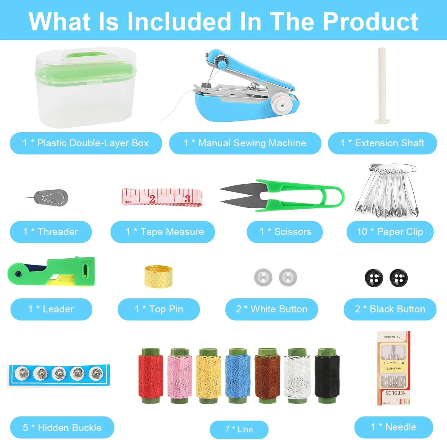 چرخ خیاطی دستی مینی با 46 لوازم خیاطی، چرخ خیاطی کوچک برای پارچه و پرده (رنگ تصادفی) چرخ خیاطی دستی مینی با 46 لوازم خیاطی، چرخ خیاطی کوچک برای پارچه و پرده (رنگ تصادفی)