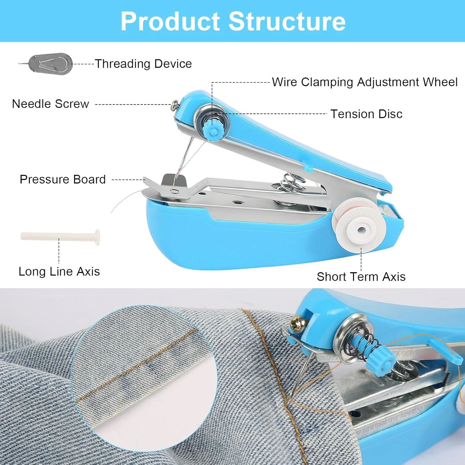 چرخ خیاطی دستی مینی با 46 لوازم خیاطی، چرخ خیاطی کوچک برای پارچه و پرده (رنگ تصادفی) چرخ خیاطی دستی مینی با 46 لوازم خیاطی، چرخ خیاطی کوچک برای پارچه و پرده (رنگ تصادفی)