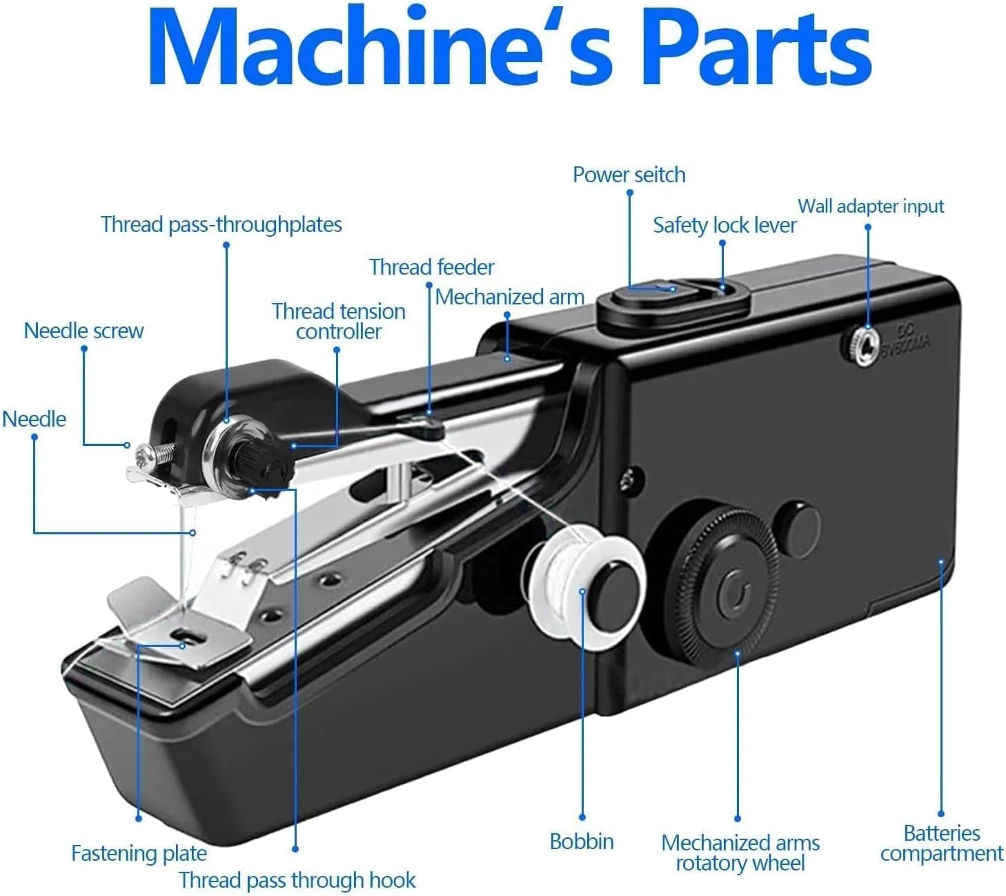 ست چرخ خیاطی، چرخ خیاطی دستی، مینی چرخ خیاطی، چرخ خیاطی ستونی برای مبتدیان، چرخ خیاطی دستی قابل حمل برای پارچه و لباس بزرگسالان