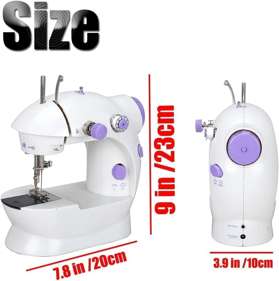 چرخ خیاطی کوچک، چرخ خیاطی قابل حمل دو سرعته، چرخ خیاطی برقی کوچک برای مبتدیان، ست خیاطی برای کودکان، دختران، مصارف خانگی و مسافرت چرخ خیاطی کوچک، چرخ خیاطی قابل حمل دو سرعته، چرخ خیاطی برقی کوچک برای مبتدیان، ست خیاطی برای کودکان، دختران، مصارف خانگی و مسافرت