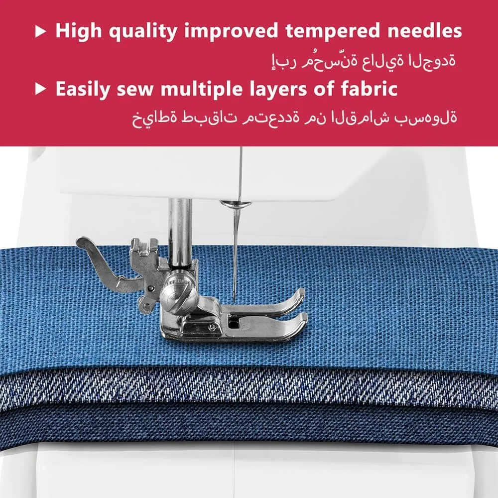 چرخ خیاطی کوچک 14 بخیه با سرعت دوگانه، قابل حمل برای مبتدیان با پدال پا و کیت خیاطی قرمز، سوزن دوقلو ارتقا یافته، چراغ LED (سفید-قرمز) چرخ خیاطی کوچک 14 بخیه با سرعت دوگانه، قابل حمل برای مبتدیان با پدال پا و کیت خیاطی قرمز، سوزن دوقلو ارتقا یافته، چراغ LED (سفید-قرمز)