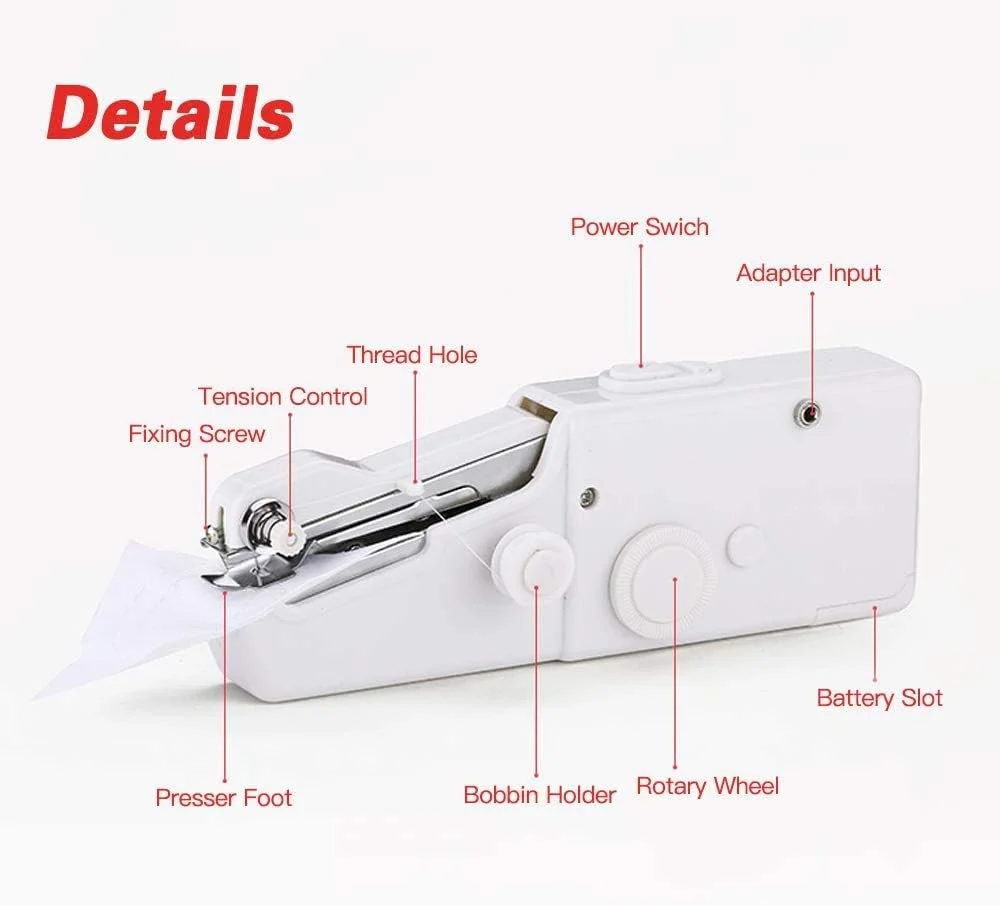 چرخ خیاطی کوچک، چرخ خیاطی برقی دستی قابل حمل بی سیم برای مبتدیان/کودکان برای دوخت سریع و آسان لباس در خانه یا مسافرت چرخ خیاطی کوچک، چرخ خیاطی برقی دستی قابل حمل بی سیم برای مبتدیان/کودکان برای دوخت سریع و آسان لباس در خانه یا مسافرت